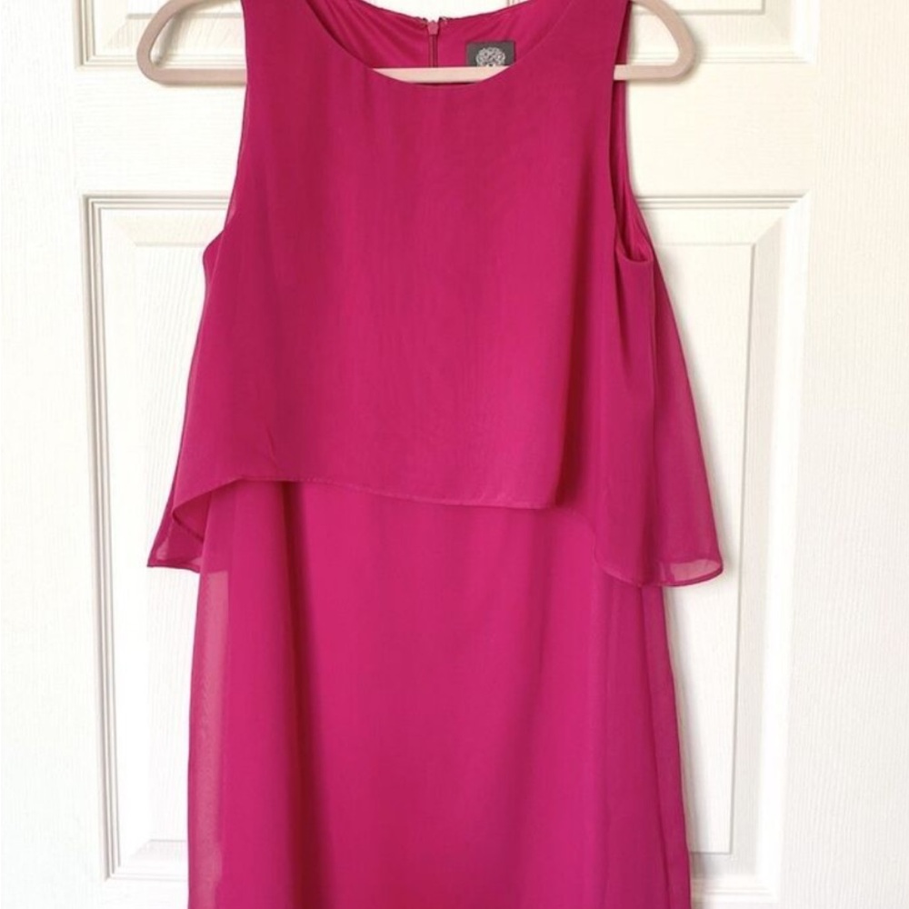 SLNY Pink Asymmetrical Tiered Cocktail Dress, sz 10 - Picture 10 of 10